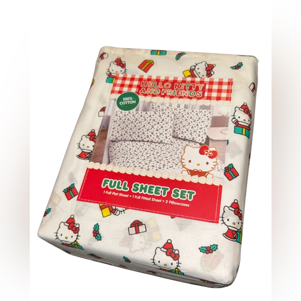 Hello Kitty Full Sheet Set - Multicolor Christmas